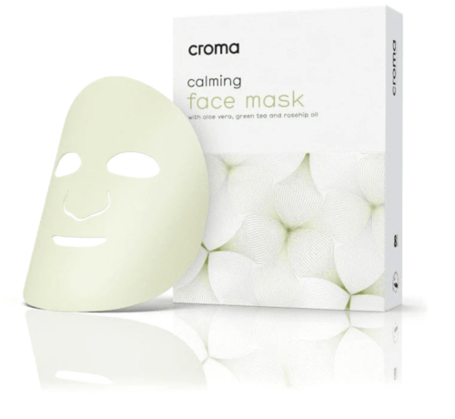 Croma Calming Face Mask ( 8 masks/package) with aloe vera, green tea & rosehip oil